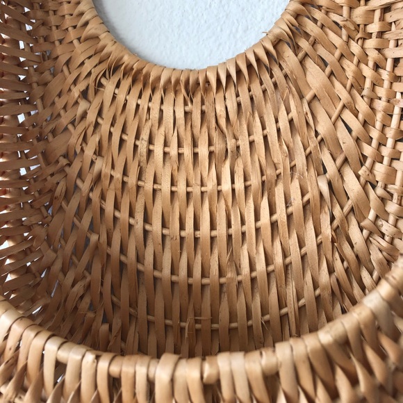 🦚 VINTAGE Wicker Wall Pocket Plant Oval Basket - Picture 6 of 11